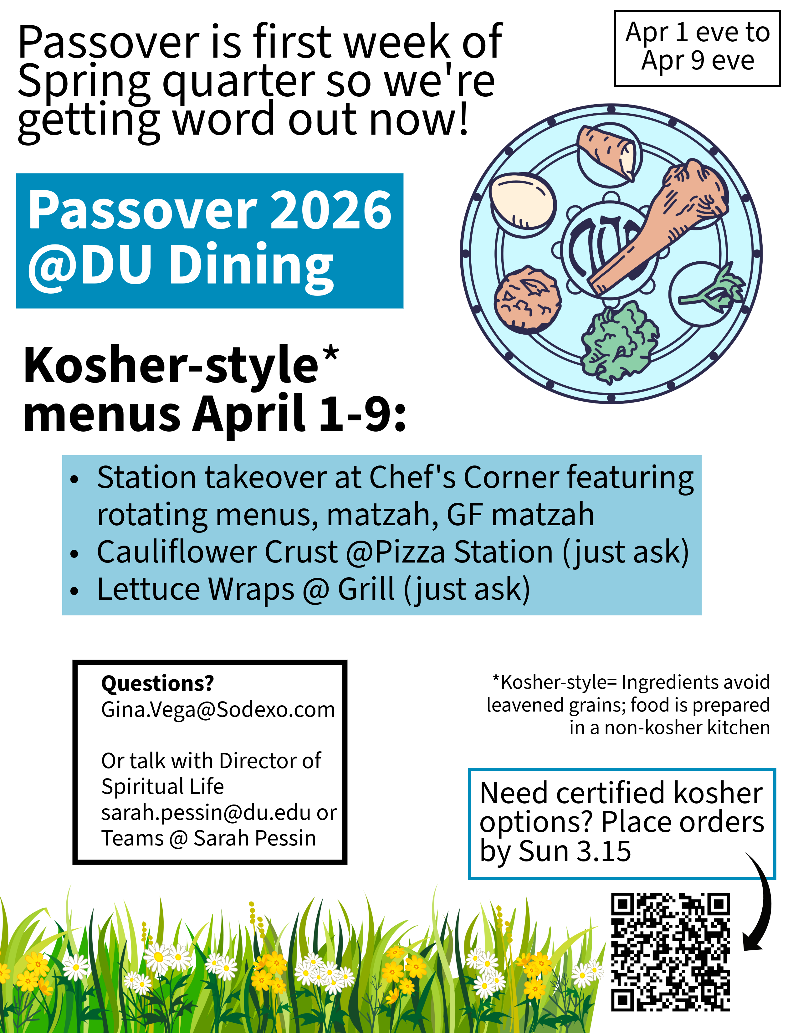 Passover DU Dining 2026
