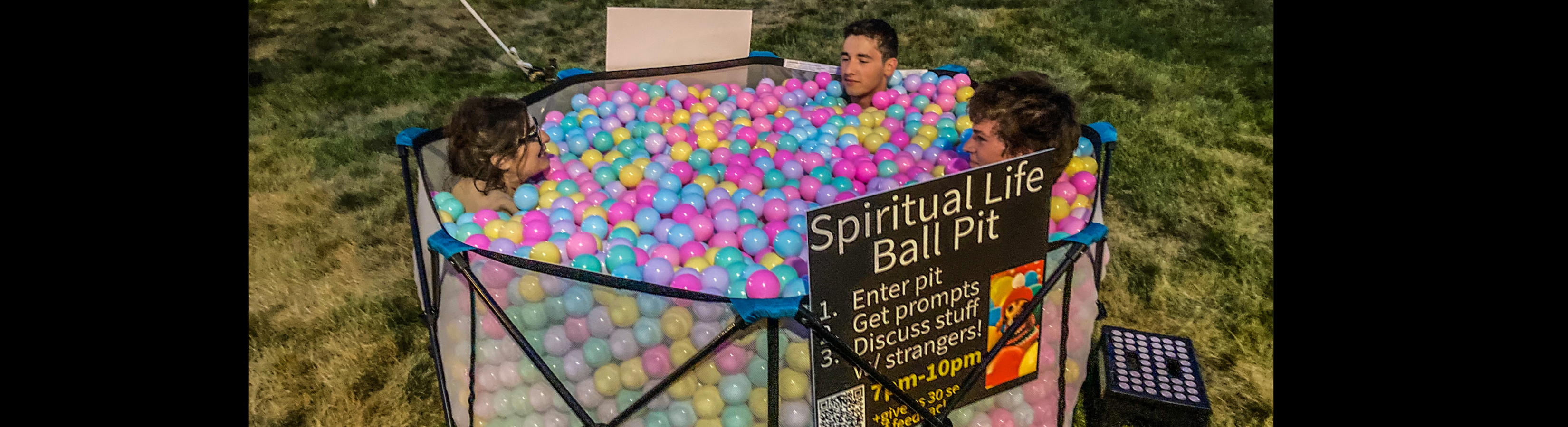 participants in ball pit