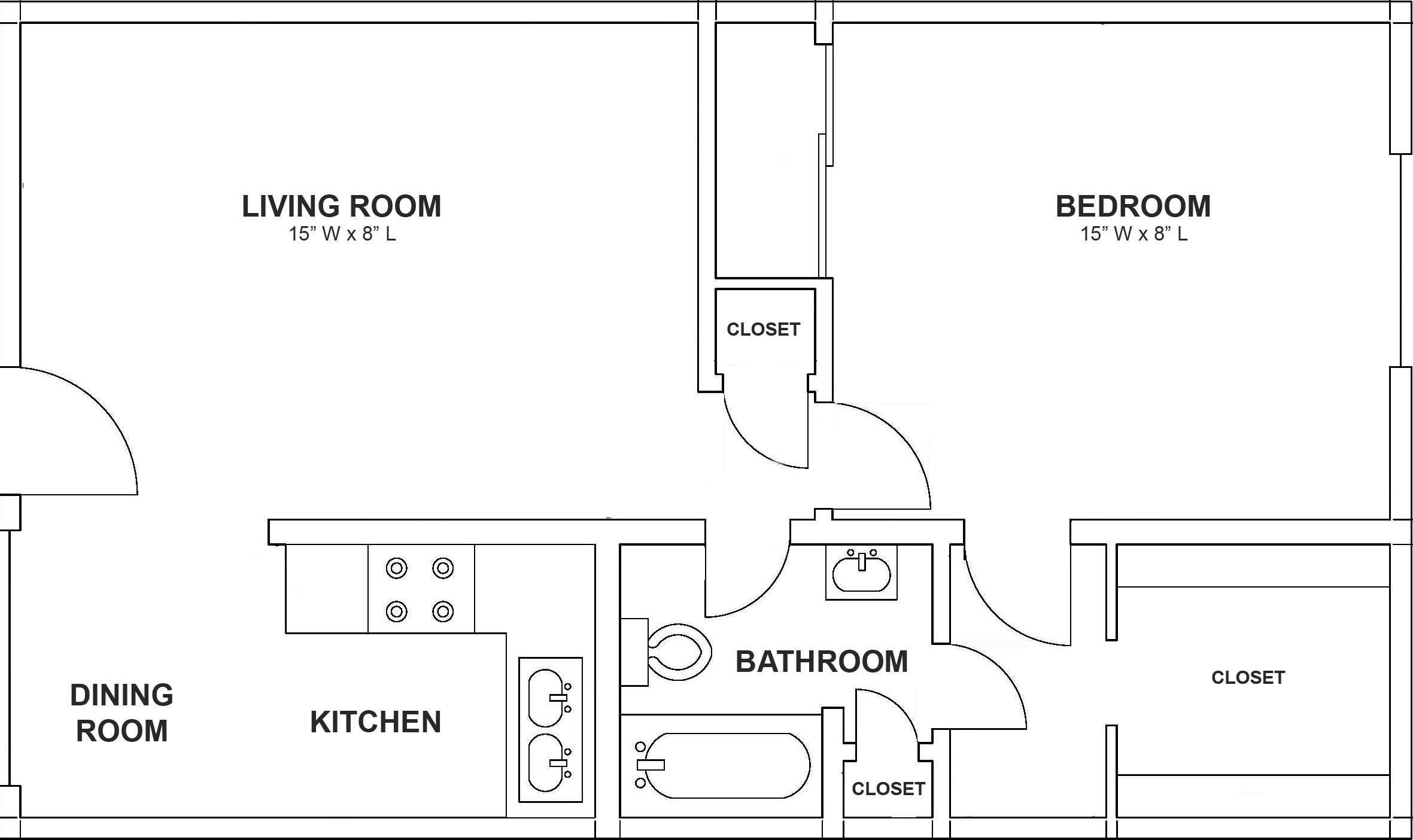 Lynn Marie Apartments one bedroom floor plan