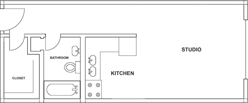 Lynn Marie Apartments studio floor plan