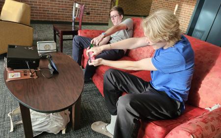Students playing a game