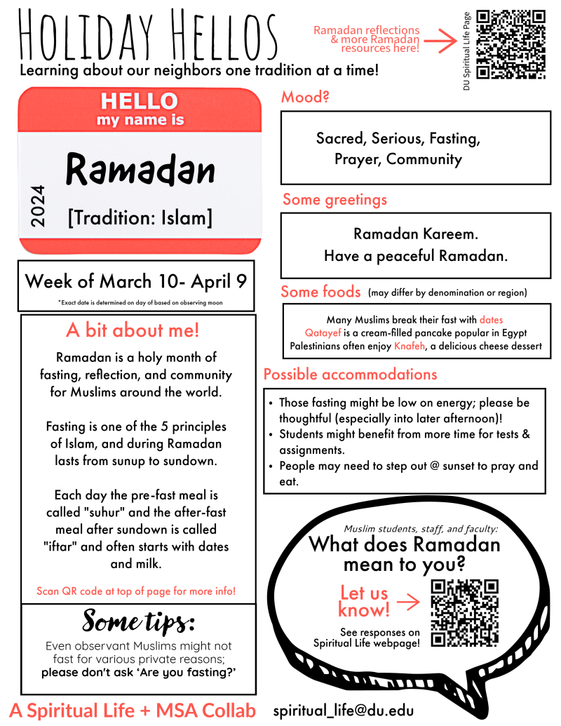 Ramadan Holiday Hellos Sheet